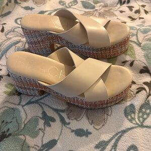 Beach by Matisse Cream and Multicolor Platform Sandals